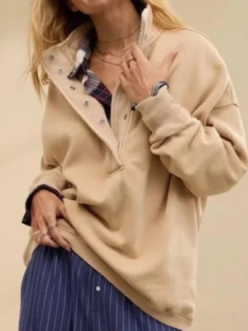 Aerie Getaway Quarter Snap Sweatshirt size small